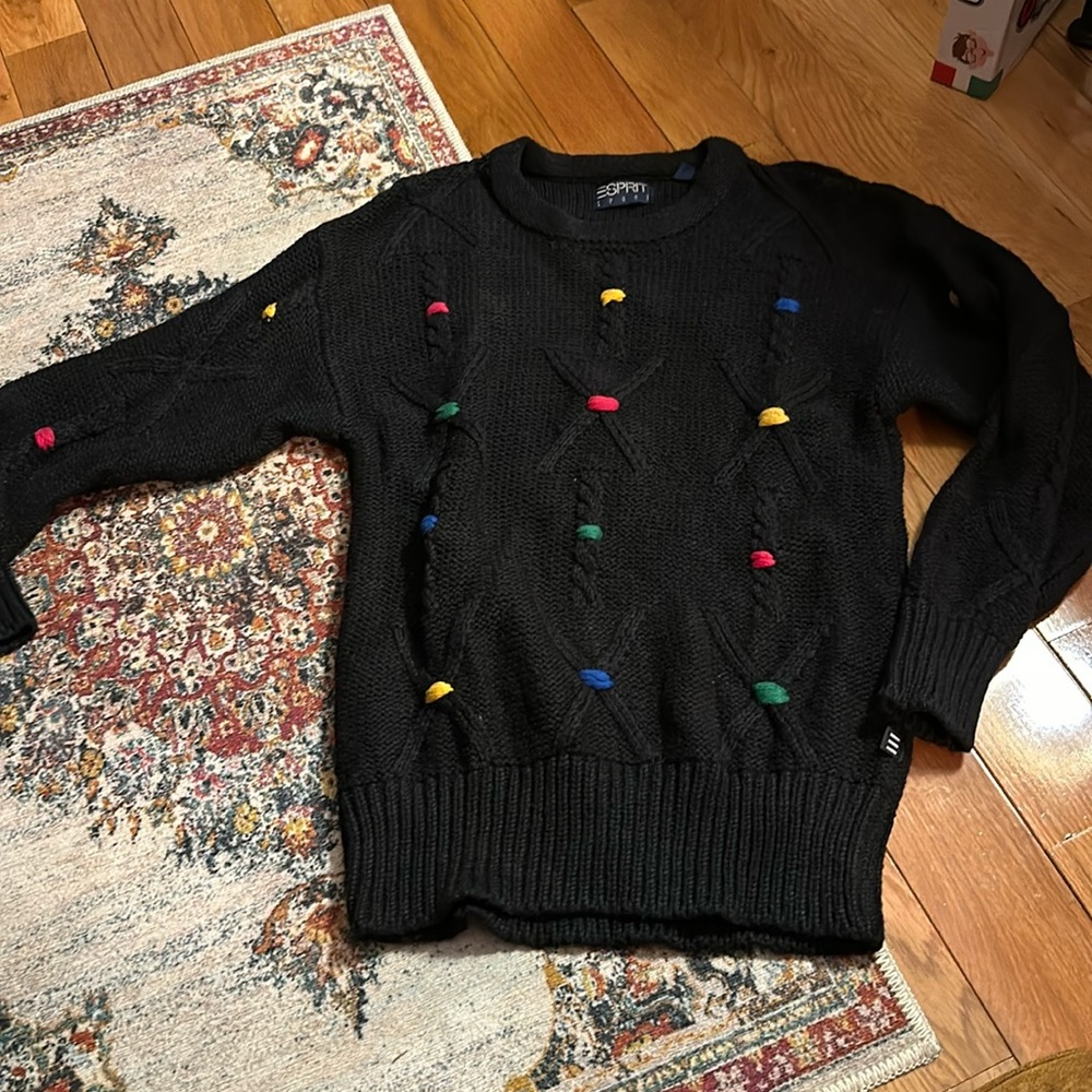 Esprit sport vintage black and colorful dot sweater
